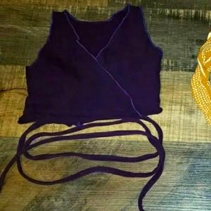Purple wrap crop top